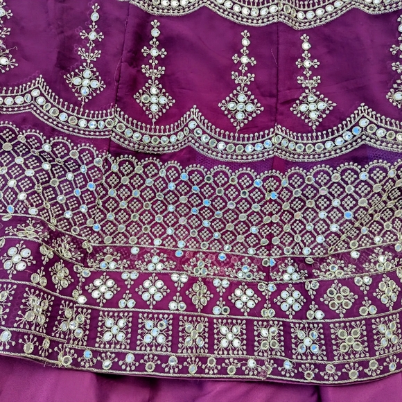 Party style Lehnga ,stitched blouse with embroidered dupatta - Picture 10 of 14